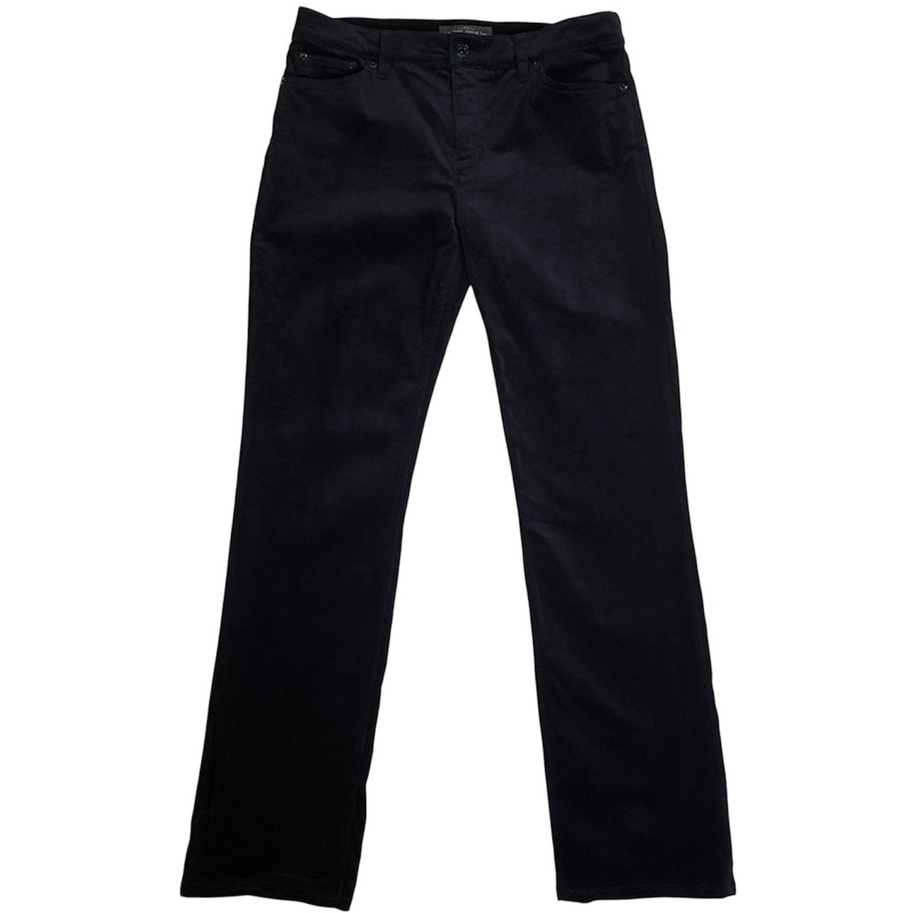 Lauren Ralph Lauren Corduroy Pants Women 10 Black Classic Straight Leg